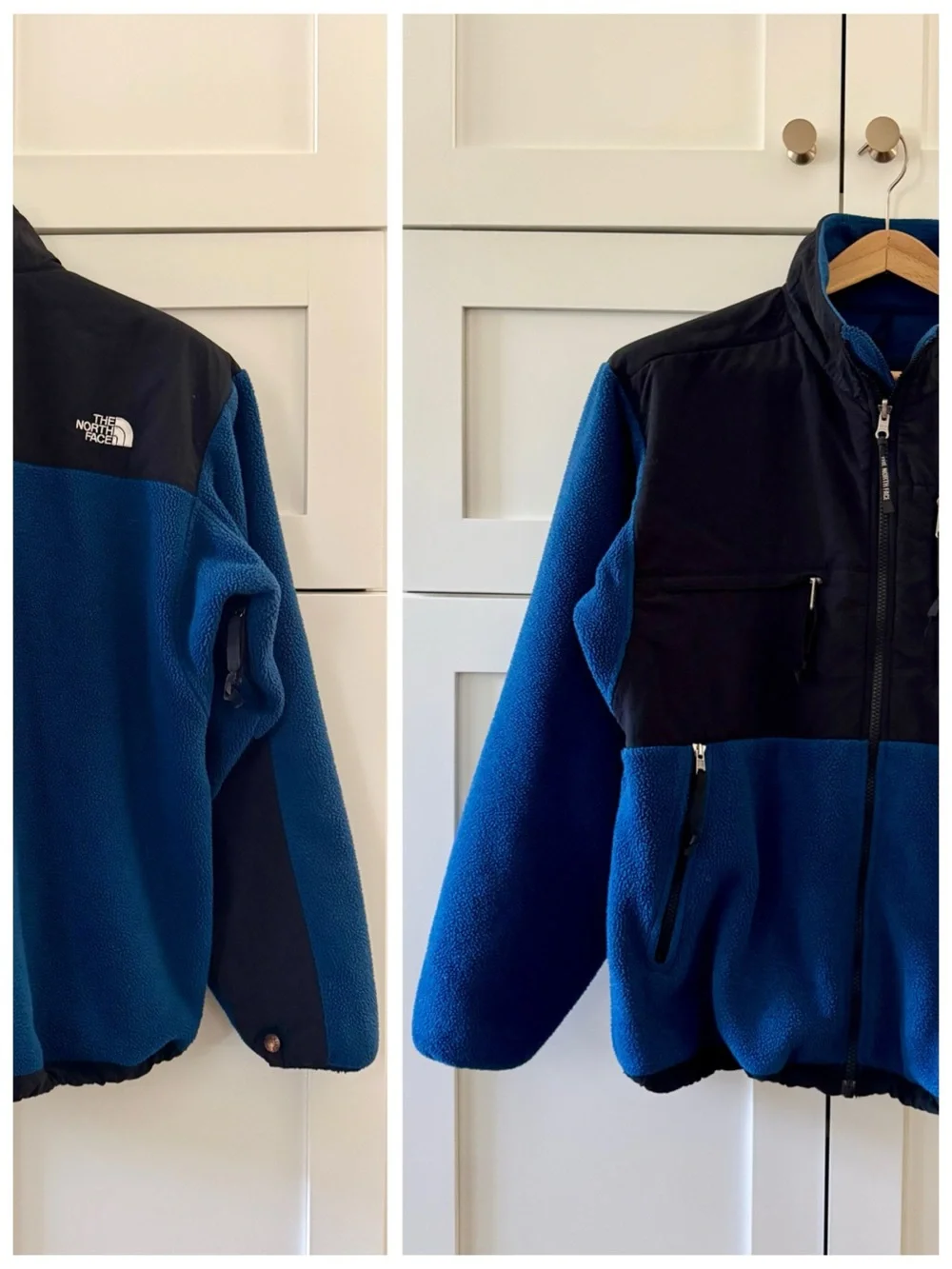 The North Face Classic Denali Fleece Jacket, Full Zip sz. M (Blue / Black)